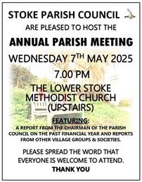 CHANGE IN LOCATION FOR THE ANNUAL PARISH MEETING & ANNUAL PARISH COUNCIL MEETING  ON WEDNESDAY 7TH MAY 2025