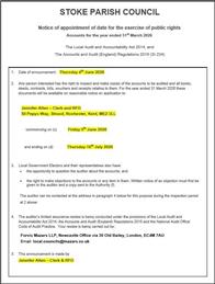 NOTICE OF APPOINTMENT OF DATE FOR THE EXERCISE OF PUBLIC RIGHTS